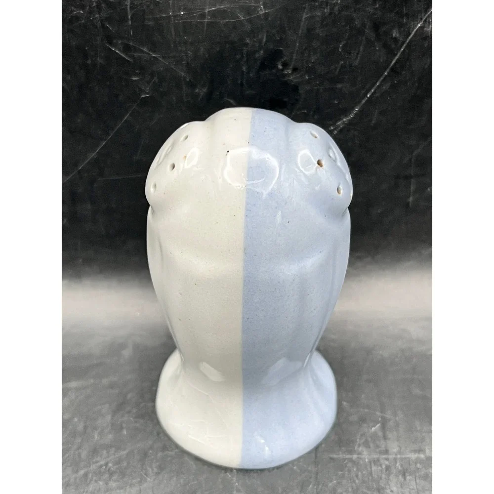 Vtg Art Deco One Piece Usona Chester WV Artware Salt & Pepper Shaker Blue‎ White